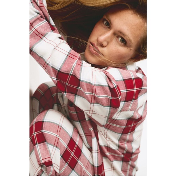 Red Plaid Pajama Shirt and Pants Set - Picture 2 of 5